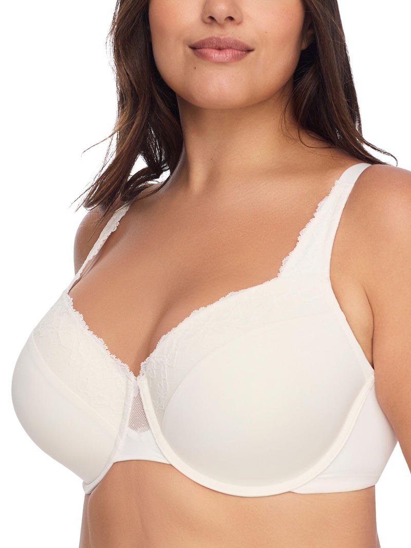 Olga Women's Plus Size Cloud 9 Underwire Contour Bra with Lace, Gardenia, 44C - Image 1